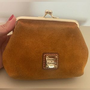 Dooney and Bourke brown suede coin wallet